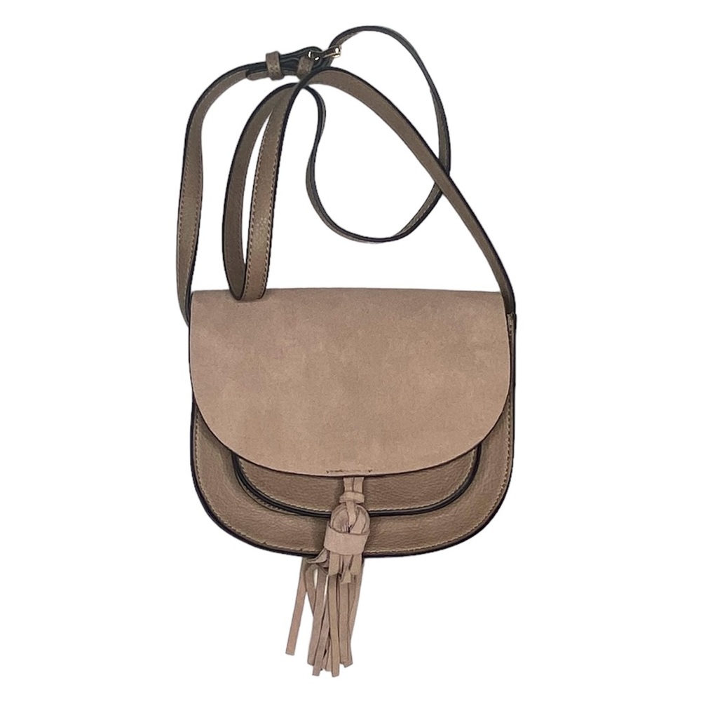 Francesca’s Leather Crossbody Saddle Bag